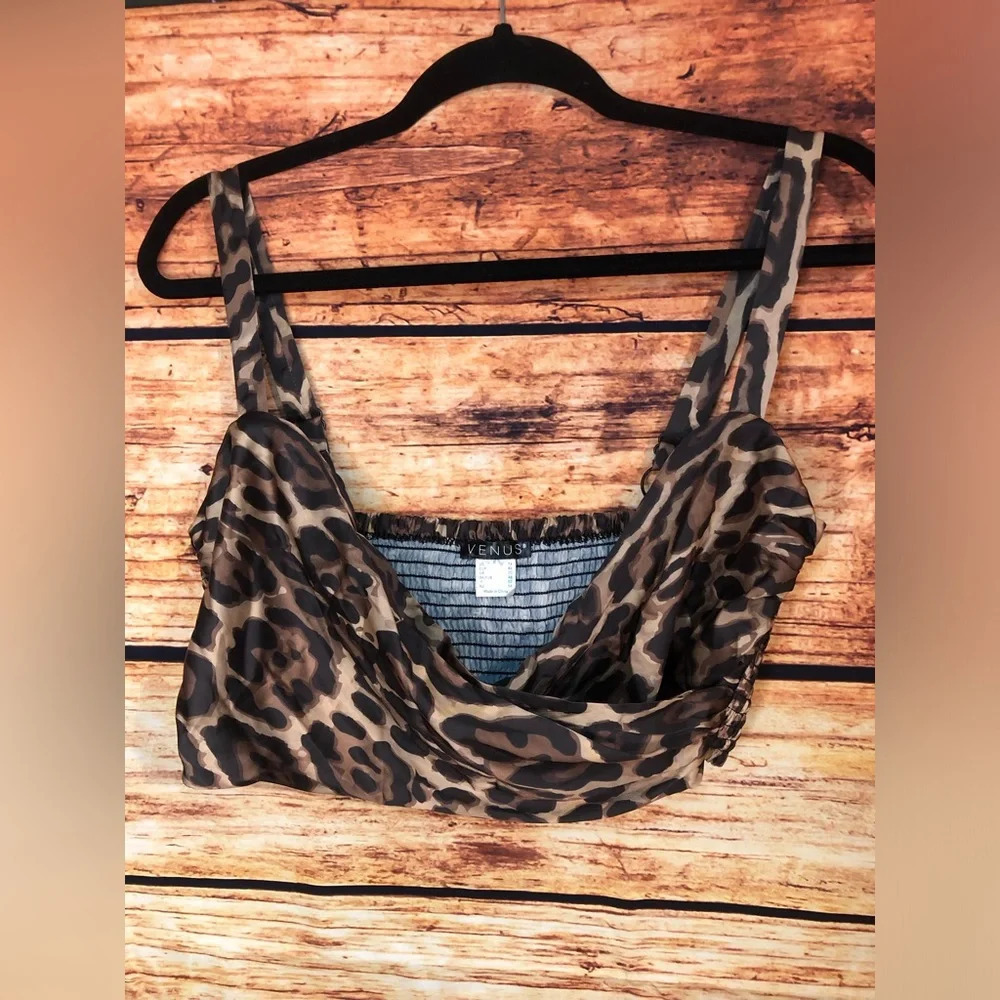 VENUS Brown and Black animal print crop top - Picture 6 of 11